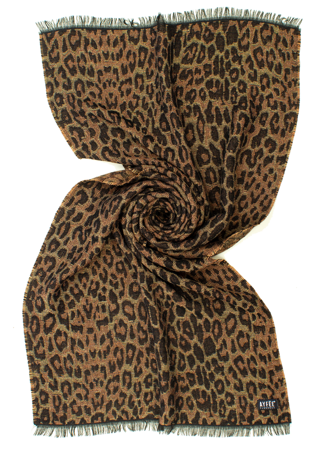 STOLA JACQUARD ANIMALIER, 50%PC 38%MD 8%WO 4%WP, MADE IN ITALY              